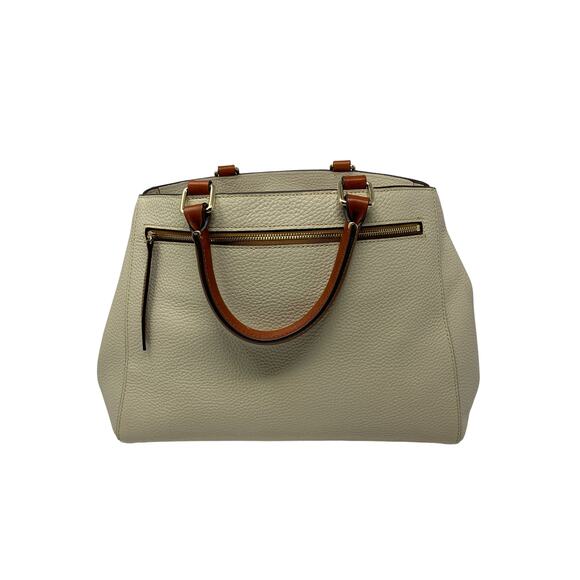 Dooney & Bourke Pebble Grain Leather Small Satchel Bag Purse Bone White - Picture 2 of 11